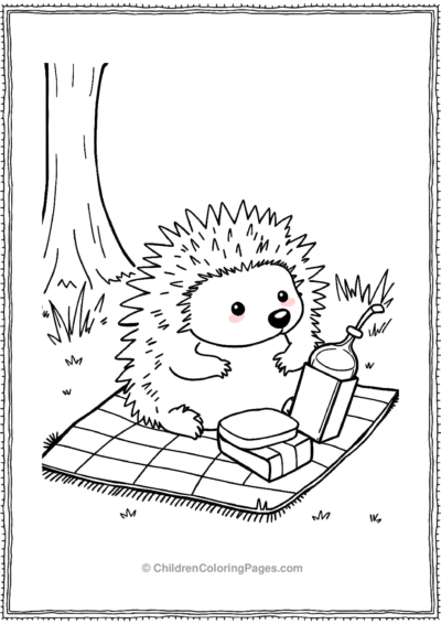 Hedgehog-Having-A-Picnic Free PDF Printable