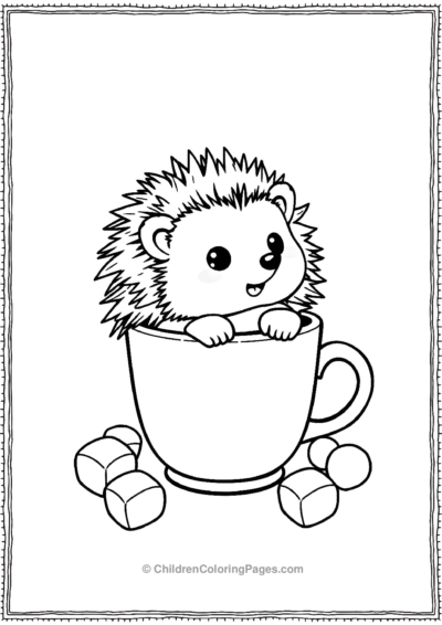 Hedgehog-In-A-Hot-Cup-Of-Coco-With-Marshmellows Free PDF Printable