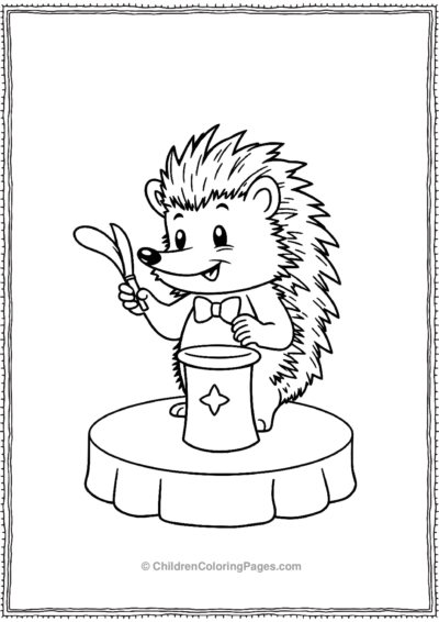 Hedgehog-Performing-A-Magic-Trick Free PDF Printable