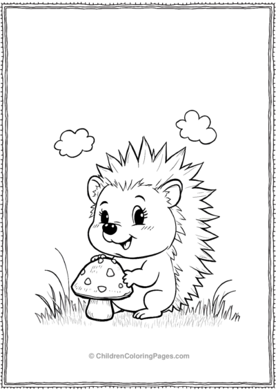 Hedgehog-Playing-Drum-On-A-Mushroom Free PDF Printable