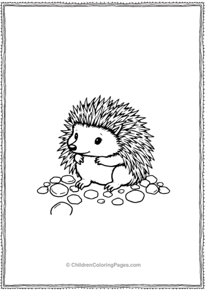 Hedgehog-Playing-With-Pebbles Free PDF Printable