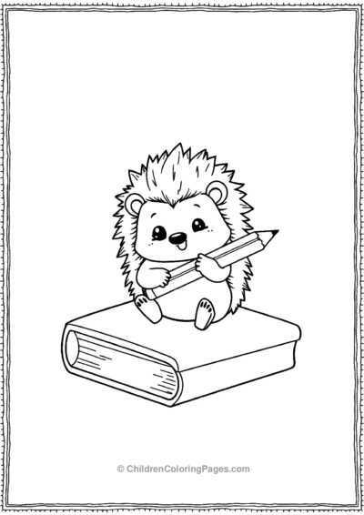 Hedgehog-Sitting-On-A-Book Free PDF Printable