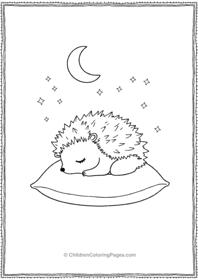 Hedgehog-Sleeping-On-A-Pillow Free PDF Printable