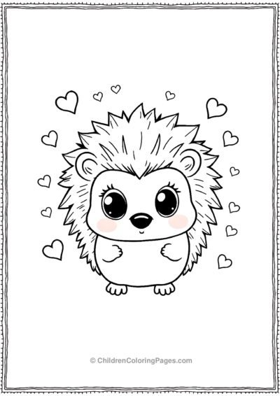 Hedgehog-With-Big-Eyes Free PDF Printable