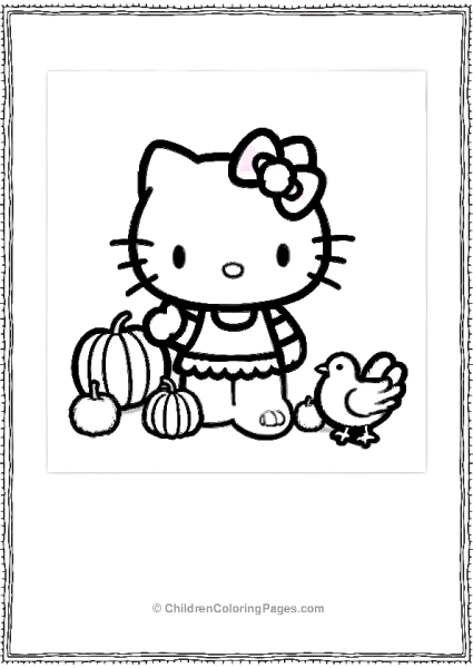 Hello Kitty With A Pumpkin Free PDF Printable