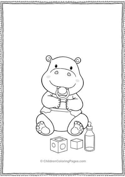 Hippo-As-A-Baby-In-A-Diaper Free PDF Printable