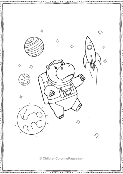 Hippo-As-An-Astronaut Free PDF Printable