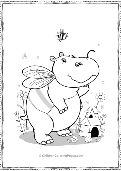 Hippo-Dressed-As-A-Bumblebee Free PDF Printable