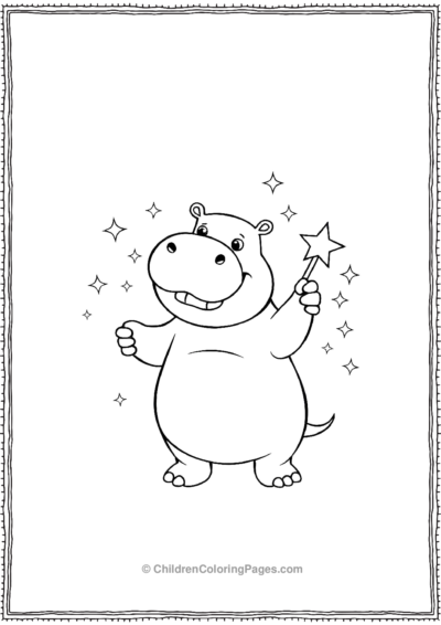 Hippo-Holding-A-Magic-Wand Free PDF Printable