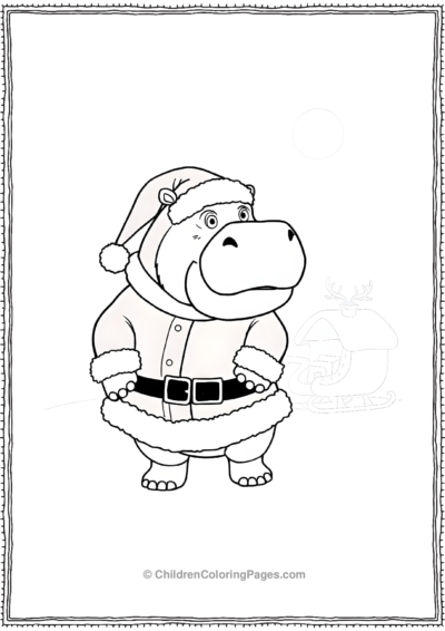 Hippo-In-A-Santa-Outfit Free PDF Printable