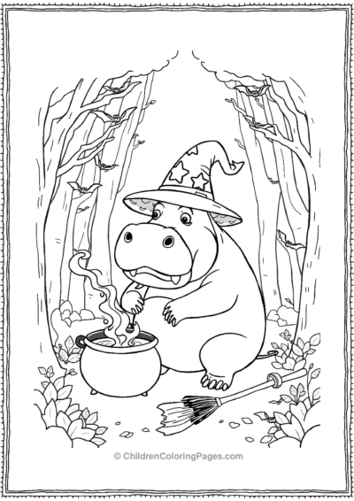 Hippo-In-A-Wizard-Hat Free PDF Printable