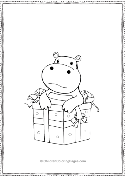 Hippo-Inside-A-Gift-Box Free PDF Printable