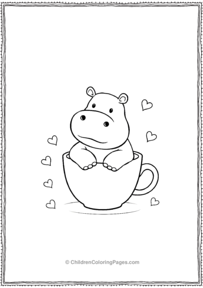 Hippo-Sitting-In-A-Tiny-Cup Free PDF Printable