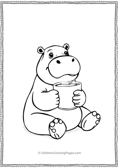 Hippo-Sitting-With-A-Cup-Of-Hot-Cocoa Free PDF Printable