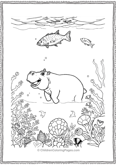 Hippo-Splashing-Underwater Free PDF Printable