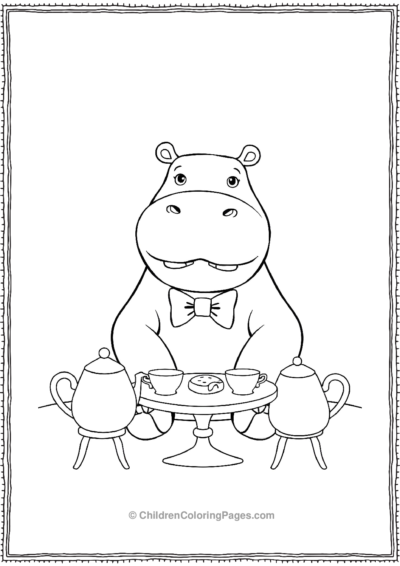 Hippo-Wearing-A-Bow-Tie Free PDF Printable