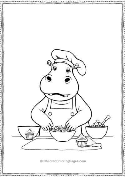 Hippo-Wearing-A-Chefs-Hat Free PDF Printable