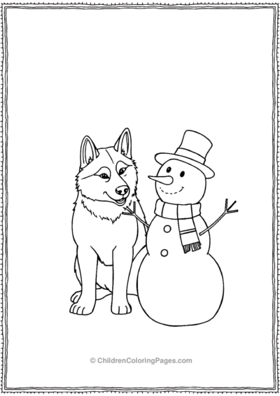 Husky-And-A-Snowman Free PDF Printable