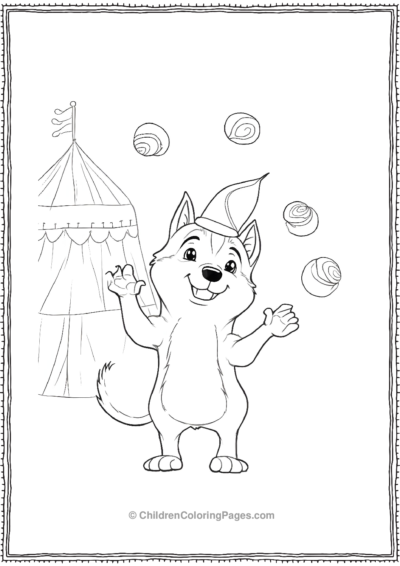 Husky-At-A-Circus-Performing-Tricks Free PDF Printable