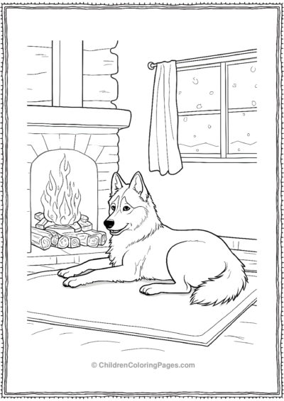 Husky-At-A-Cozy-Cottage Free PDF Printable