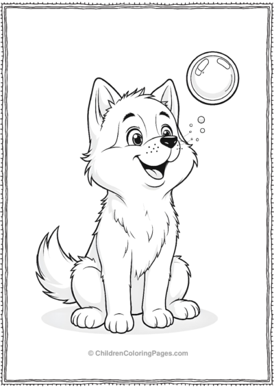 Husky-Blowing-Bubbles Free PDF Printable