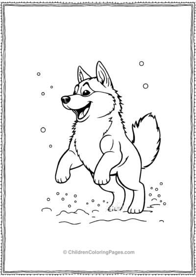 Husky-Dancing-In-Snow Free PDF Printable