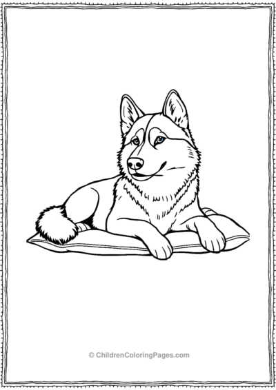 Husky-Laying-On-A-Pillow Free PDF Printable