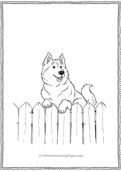 Husky-Looking-Over-A-Fence Free PDF Printable