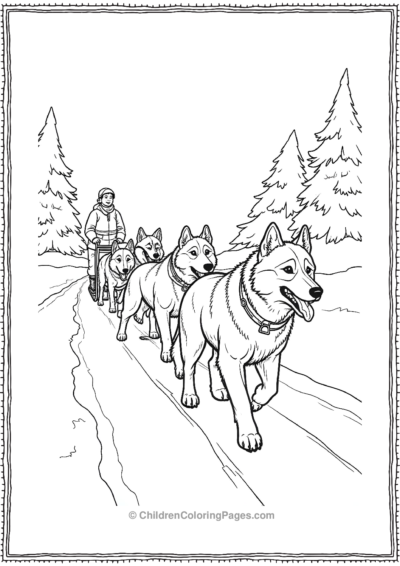 Husky-Running-With-A-Sled Free PDF Printable