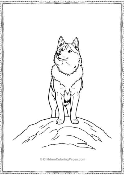 Husky-Standing-On-Snow Free PDF Printable