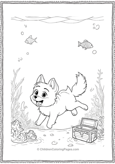 Husky-Swimming-Under-Water Free PDF Printable