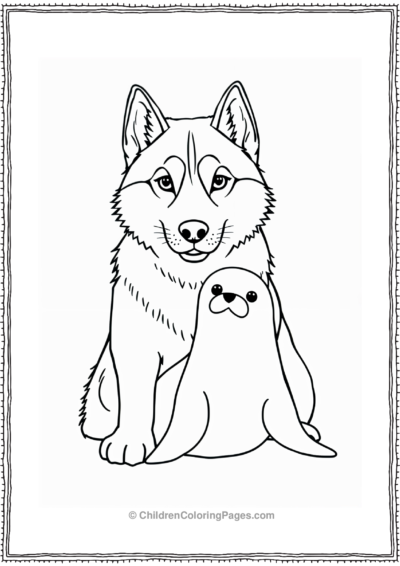 Husky-With-A-Baby-Seal Free PDF Printable