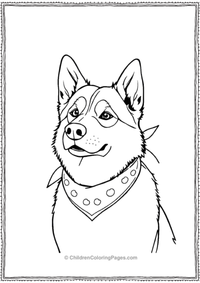 Husky-With-A-Bandana Free PDF Printable