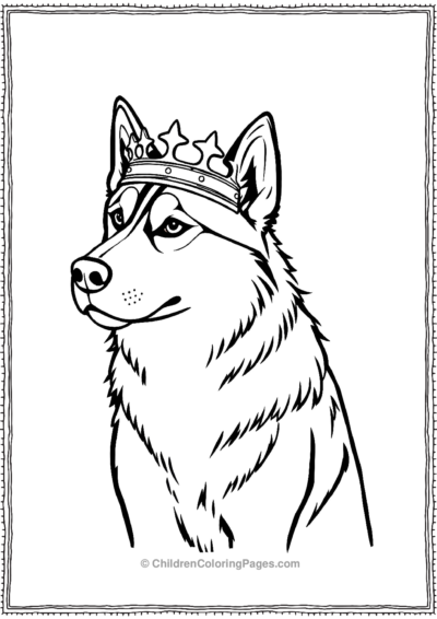 Husky-With-A-Crown Free PDF Printable