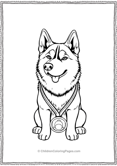 Husky-With-A-Medal Free PDF Printable