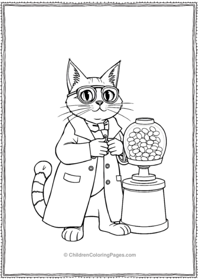 Inventor-Cat-With-A-Halloween-Candymaking-Machine Free PDF Printable