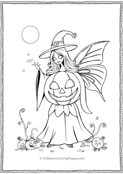 Jack-O-Lantern-As-A-Fairy-Godmother Free PDF Printable