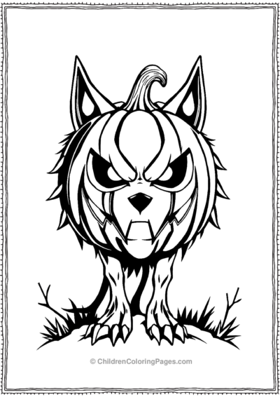 Jack-O-Lantern-As-Warewolf Free PDF Printable