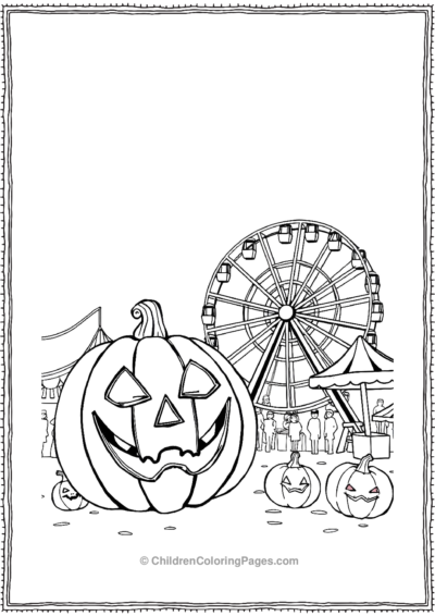 Jack-O-Lantern-At-A-Halloween-Carnival Free PDF Printable