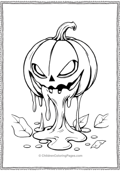 Jack-O-Lantern-Dripping-With-Slime Free PDF Printable