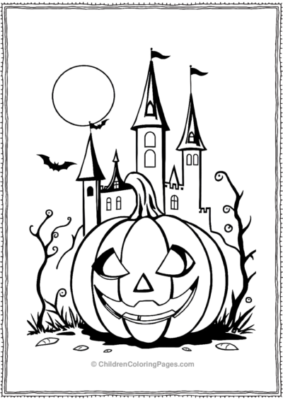 Jack O Lantern In A Spooky Castle Free PDF Printable