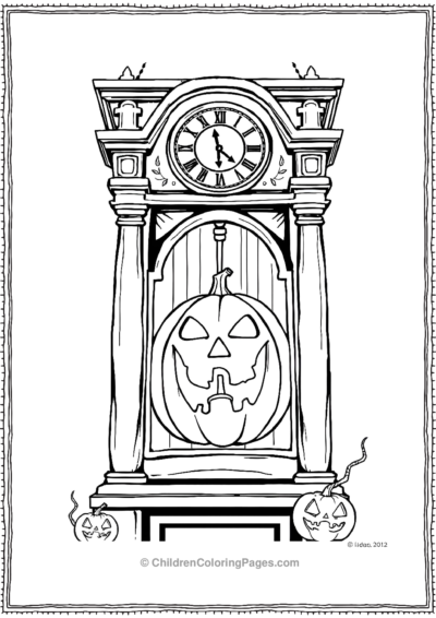 Jack-O-Lantern-Inside-A-Haunted-Clock-Tower Free PDF Printable