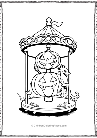 Jack-O-Lantern-On-A-MerryGoRound Free PDF Printable