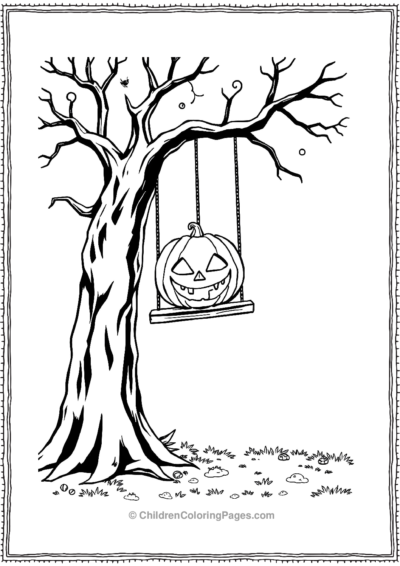 Jack-O-Lantern-On-A-Swing Free PDF Printable