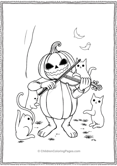 Jack-O-Lantern-Playing-A-Violin Free PDF Printable