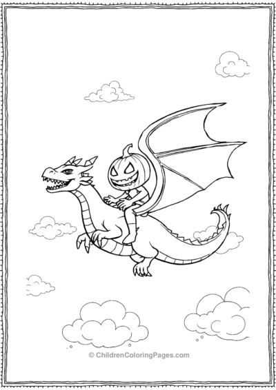 Jack-O-Lantern-Riding-A-Dragon Free PDF Printable