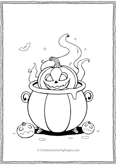 Jack-O-Lantern-Swimming-In-A-Cauldron Free PDF Printable