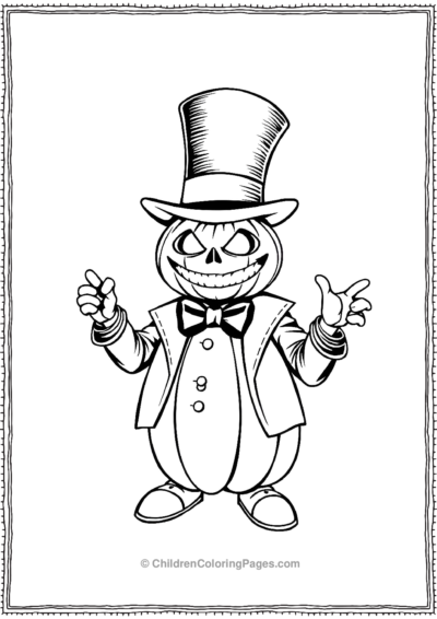 Jack-O-Lantern-Wearing-A-Top-Hat Free PDF Printable