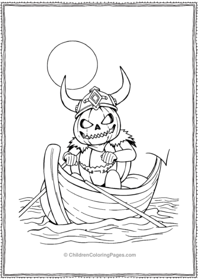 Jack-O-Lantern-Wearing-A-Viking-Helmet Free PDF Printable