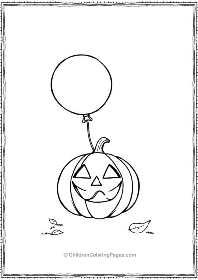 Jack-O-Lantern-With-A-Balloon Free PDF Printable